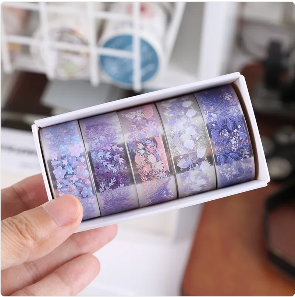 Transparent Floral Pet Sticker Tape for Journals and Crafts